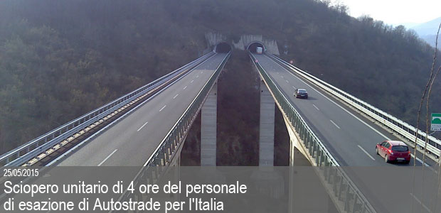 25/05/2015 – Sciopero unitario di 4 ore del personale di esazione di Autostrade per l’Italia proclamato per il 31