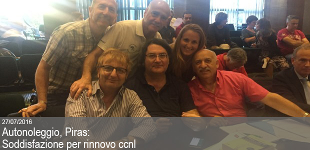 27/07/2016 – Autonoleggio, Piras: Soddisfazione per rinnovo ccnl