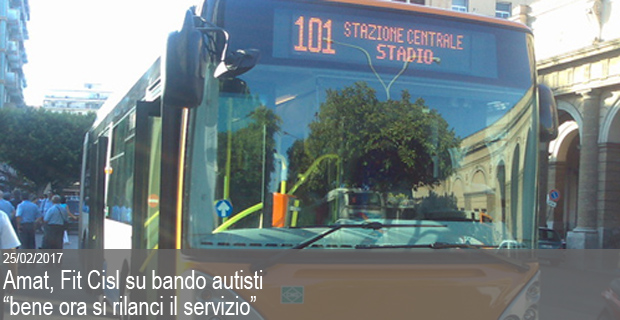 25/02/2017 – Amat, Fit Cisl su bando autisti “bene ora si rilanci il servizio”