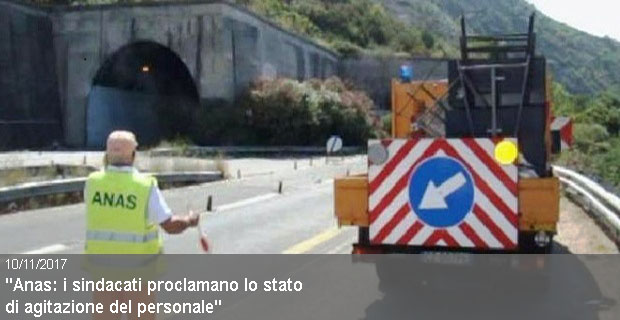 10/11/2017 – “Anas: i sindacati proclamano lo stato di agitazione del personale”