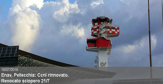 18/07/2018 – Enav, Pellecchia: Ccnl rinnovato. Revocato sciopero 21/7