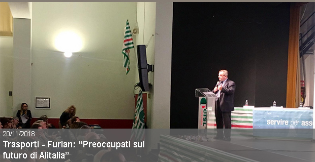 20/11/2018 – Trasporti. Furlan Preoccupati sul futuro di Alitalia. Il Governo riapra il confronto con i sindacati