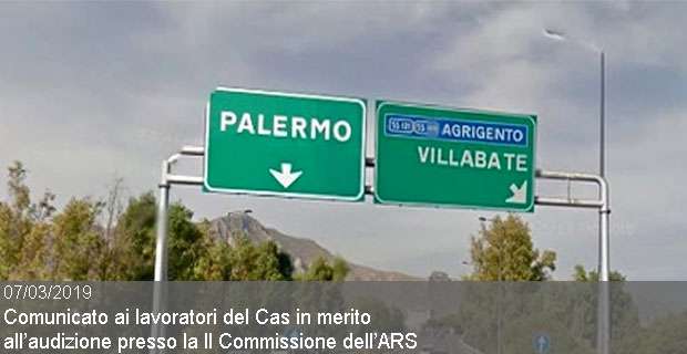 07/03/2019 – comunicato ai lavoratori del Cas in merito all’audizione presso la II Commissione dell’ARS