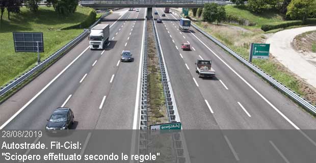 28/08/2019 – Autostrade. Fit-Cisl: “Sciopero effettuato secondo le regole”