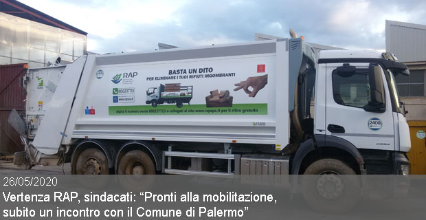 26/05/2020 – VERTENZA RAP, SINDACATI “PRONTI ALLA MOBILITAZIONE, SUBITO UN INCONTRO CON IL COMUNE DI PALERMO”