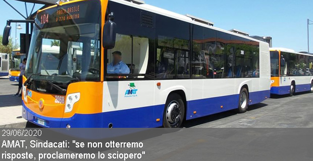 29/06/2020 – AMAT, Sindacati: “se non otterremo risposte, proclameremo lo sciopero”