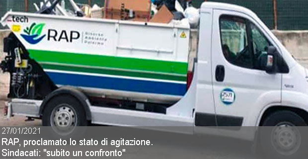27/01/2021 – RAP, PROCLAMATO LO STATO DI AGITAZIONE. Sindacati “subito un confronto”