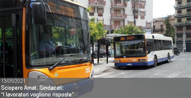 13/05/2021 – Sciopero Amat. Sindacati “adesione degli autisti di bus e tram dell’80 per cento. I lavoratori vogliono risposte”