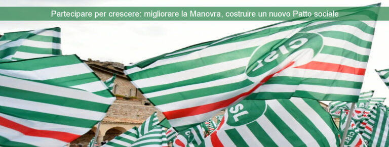 Manovra. Cisl: sabato 25 novembre manifestazione nazionale a Roma
